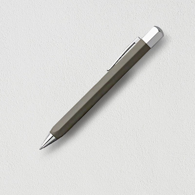 【Faber-Castell】ONDORO 霧銀灰色原子筆 免費刻字 - 原子筆/中性筆 - 樹脂 咖啡色