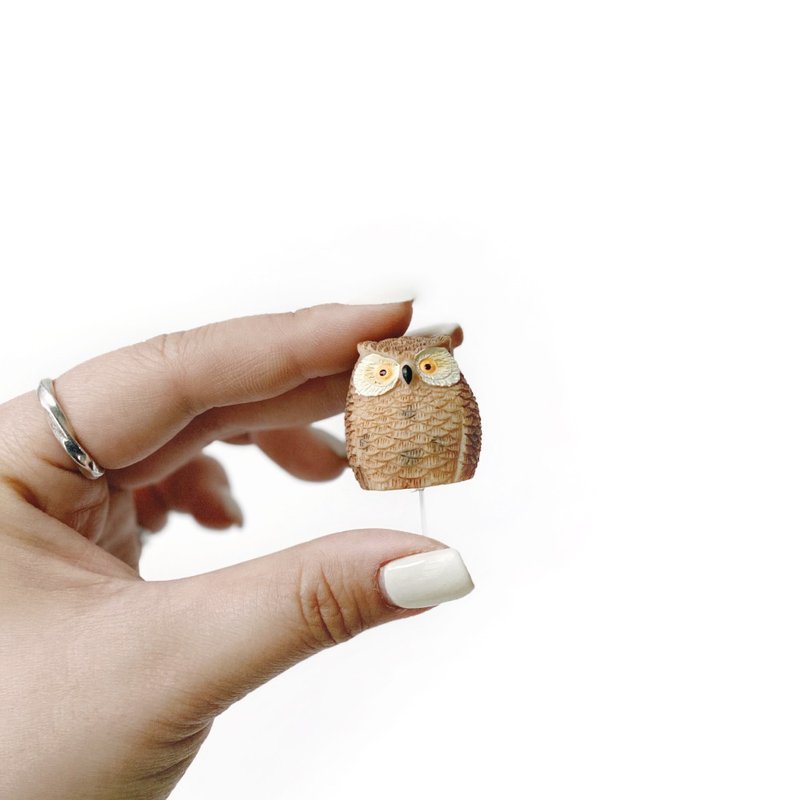 (In Stock) Potted Plant Decoration Silly Owl Ornament Micro Landscape Ornament - Items for Display - Resin Khaki