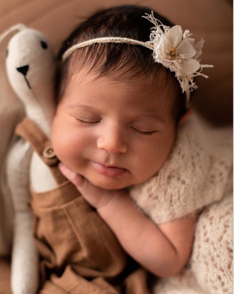 Beige flower headband,  boho headband Cute Lace headband, Rustic sitter tiebacks - 嬰兒帽子/髮帶 - 其他金屬 