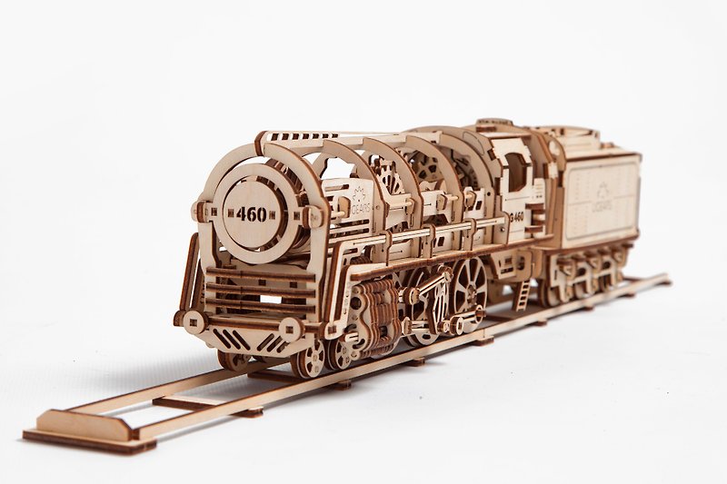/Ugears/ 烏克蘭木製模型 蒸汽火車頭 Locomotive - 科技小物 - 木頭 