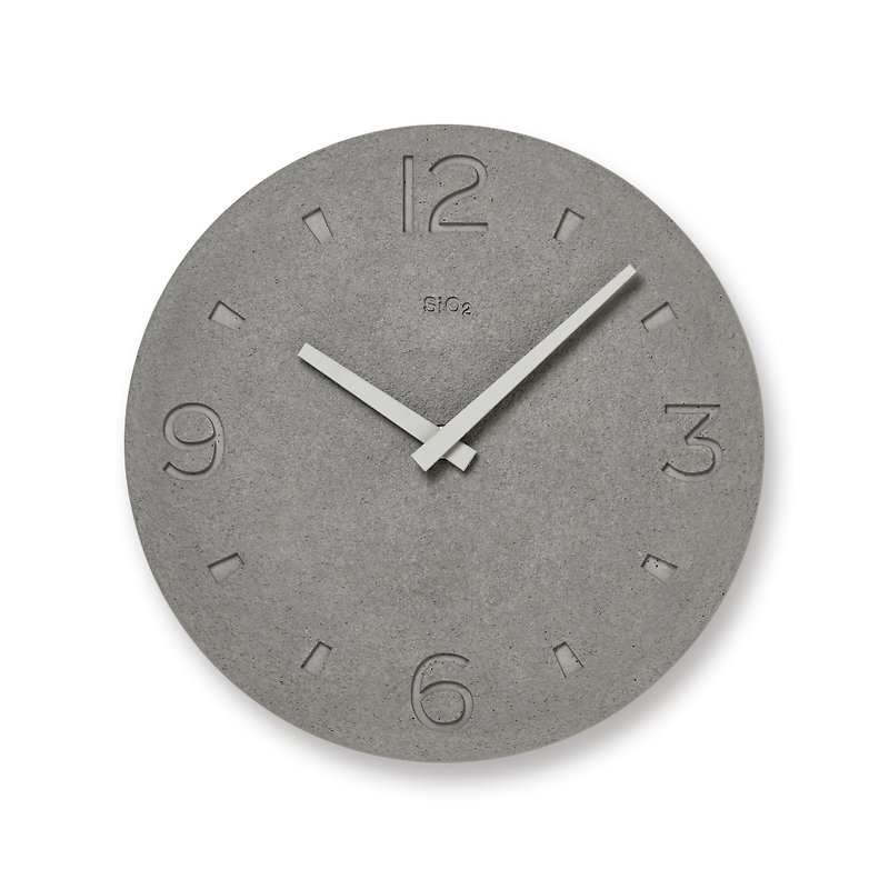 Lemnos Earth PLA 矽藻土時鐘 - 灰 - 時鐘/鬧鐘 - 陶 灰色