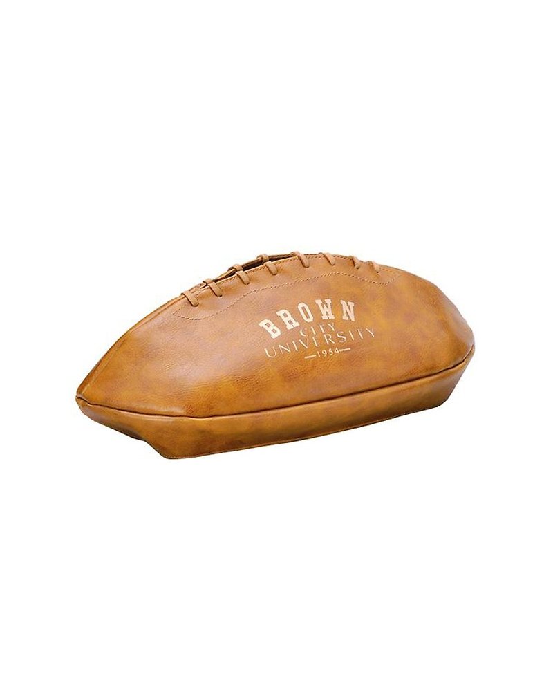 Japan Magnets rugby simulation leather paper cover / face paper box (light coffee) - spot - Tissue Boxes - Plastic Brown
