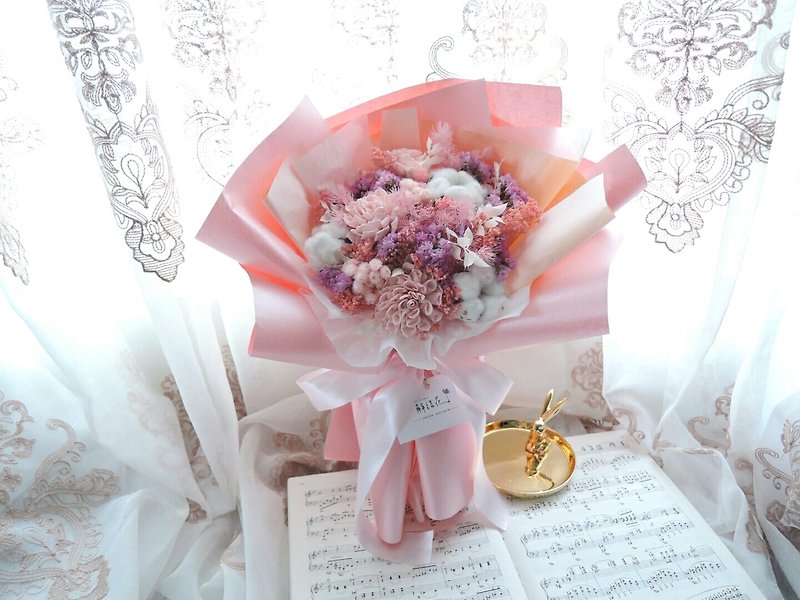 Pink】 【dry bouquet / Valentine's Day bouquet / graduation / birthday / party / marriage proposal - ตกแต่งต้นไม้ - พืช/ดอกไม้ สึชมพู