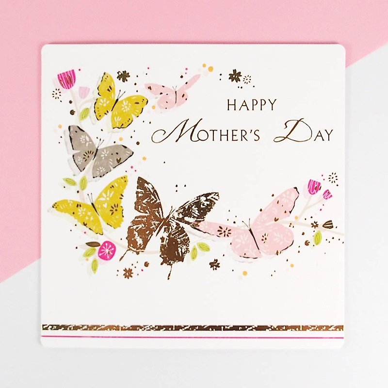 ブロンジング美しい蝶] [母の日カード - カード・はがき - 紙 ゴールド