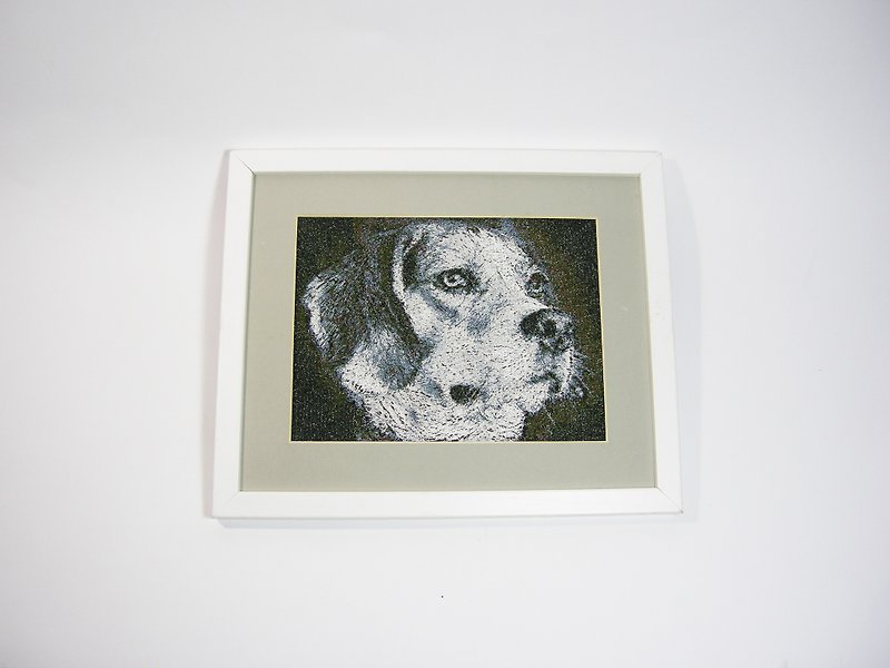 ● make as big dogs embroidery (crewel) __ zuo zuo handmade embroidery painting work for - Photo Albums & Books - Thread Black
