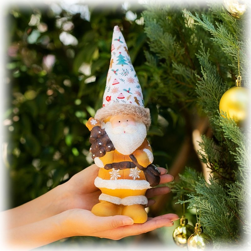 Devalier Christmas Santa Claus Tomte Nordic fairy Stylish interior Christmas ornament Room accent Decoration Yule Tomte Christmas tree - ของวางตกแต่ง - ดินเผา สีนำ้ตาล