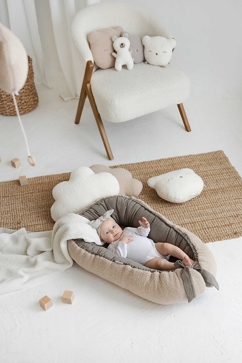 Baby nest in natural colors TEDDY - Bedding - Cotton & Hemp Multicolor