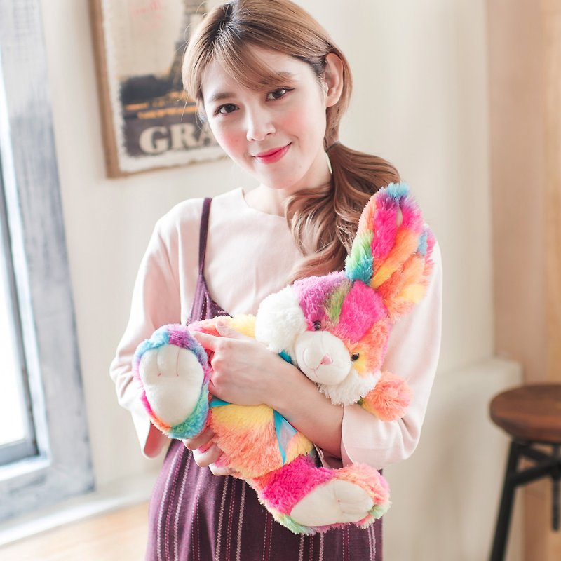 CANDY BEAR ♥ 14-inch rainbow sugar rabbit - Stuffed Dolls & Figurines - Polyester Multicolor