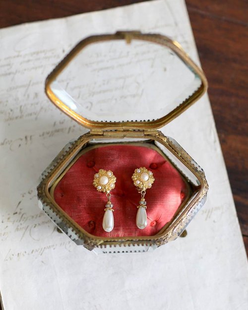 アンティークジュエリーボックス　ガラス　フランス　19世紀 Amazon.co.jp: ベベルガラス ジュエリーケース ジュエリー