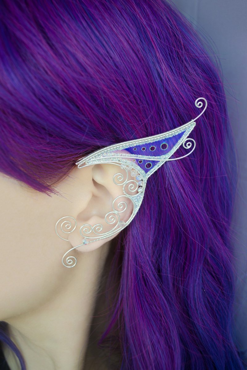 エルフの耳はピアスなし、エルフの耳はカフス - ピアス・イヤリング - 銅・真鍮 ホワイト