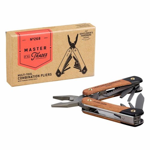 英國True Utility多功能工具 【Gentlemen's Hardware】經典多用途戶外刀鉗刀具組-木質握把