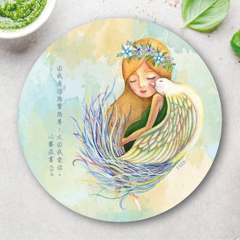 孕程 - 圓形吸水杯墊 - 杯墊 - 陶 粉紅色