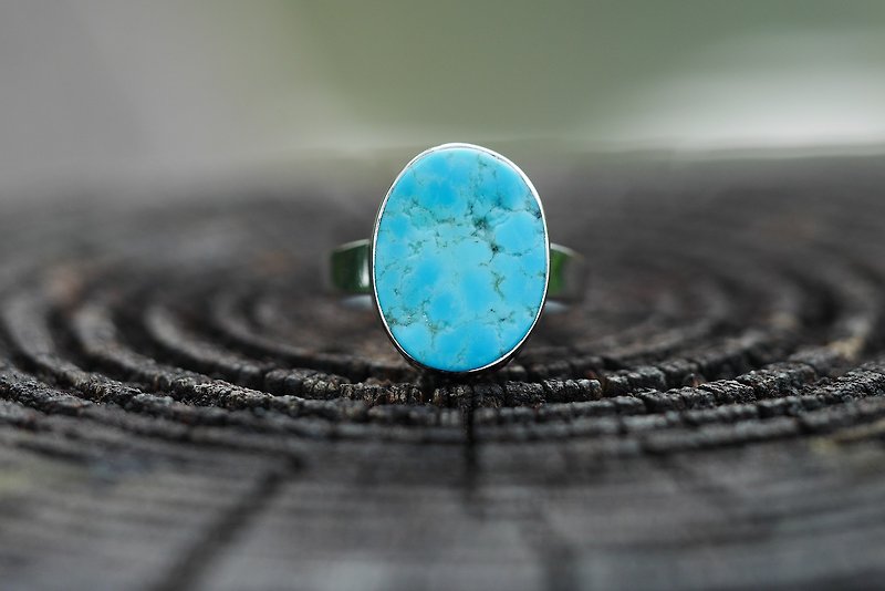 turquoise. Turquoise Ring US 8 ∣ Turquoise (# Stone)【Valentine's Day Gift - General Rings - Gemstone Blue
