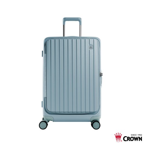 CROWN 皇冠行李箱 【CROWN】26吋 BOXY 前開框架拉桿箱 託運箱 鼠草綠