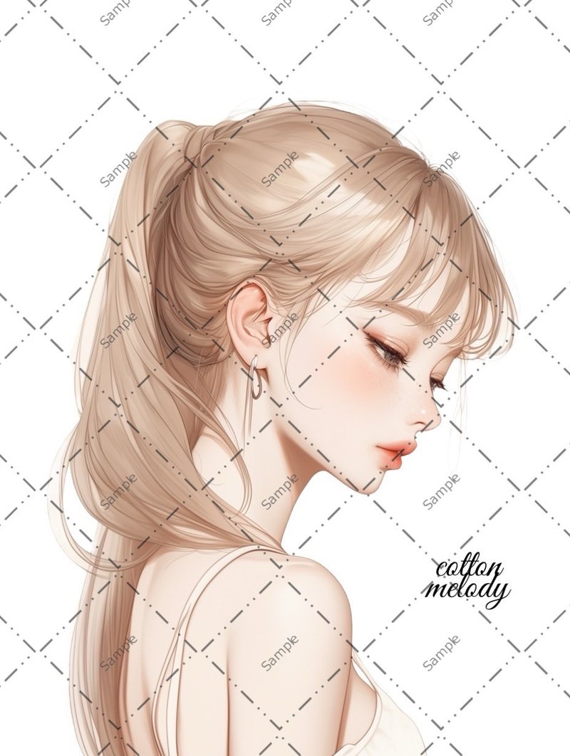 original sticker no.1550 人物ステッカー オリジナルステッカー 人物ステッカー 女の子ステッカー オリジナル人物ステッカー - 貼紙 - 紙 