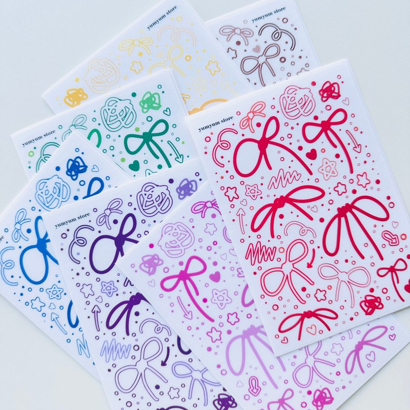 Simple ribbon Pet Stickers - 貼紙 - 其他材質 