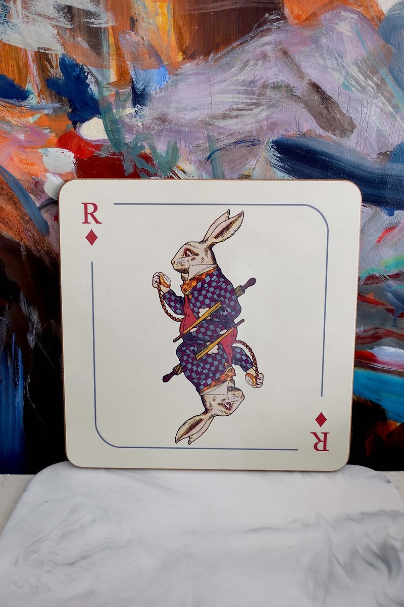 Japanese Middle Ages Alice in Wonderland Rabbit Plate Plate Plate Plate Senior Second-hand Vintage Jewelry - Items for Display - Other Metals Multicolor