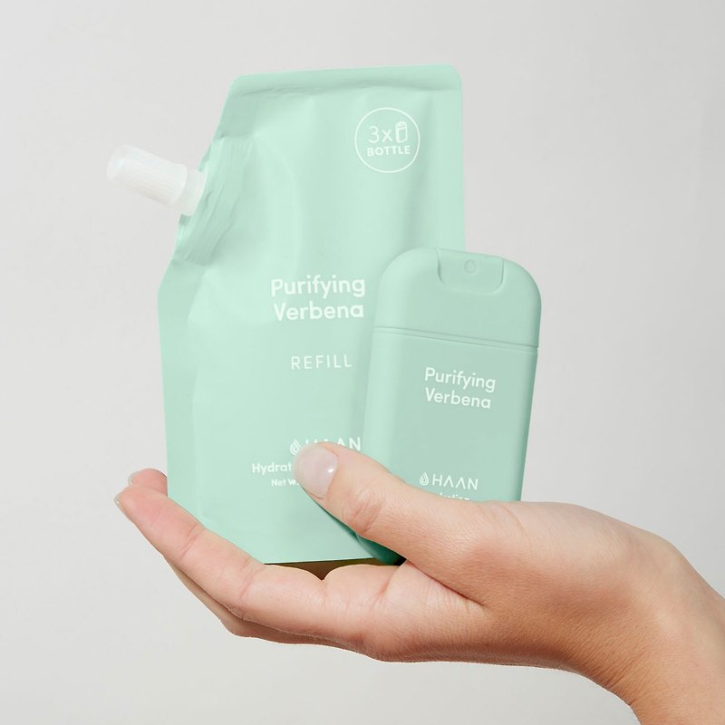HAAN Pocket + Refill / Purifying Verbena - ผลิตภัณฑ์ล้างมือ - สารสกัดไม้ก๊อก สีเขียว