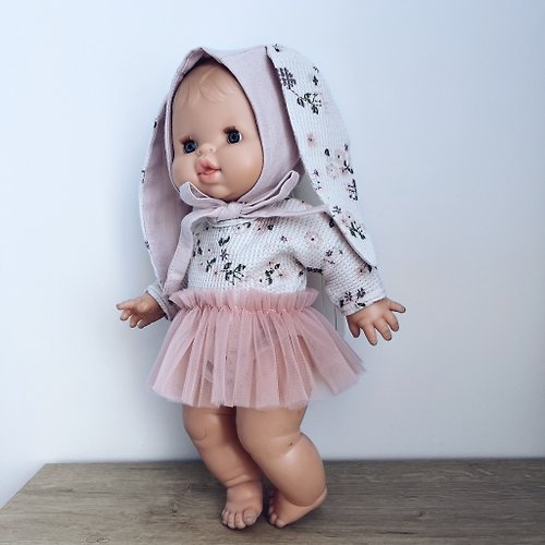 Lapitapi Easter outfit for dolls, tutu skirt for Minikane 13 inch 34 cm dolls