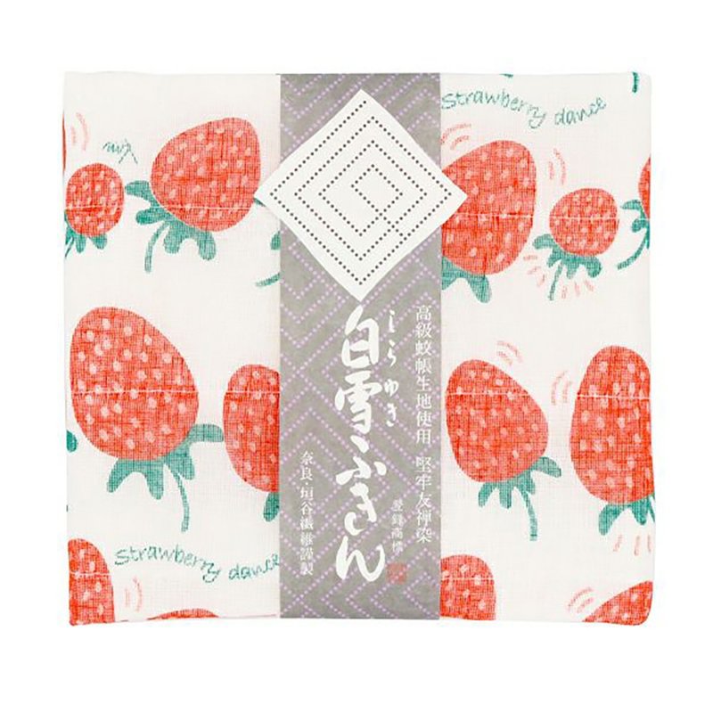 京友禪染萬用巾 / 草莓 - 桌布/桌巾/餐墊 - 棉．麻 白色