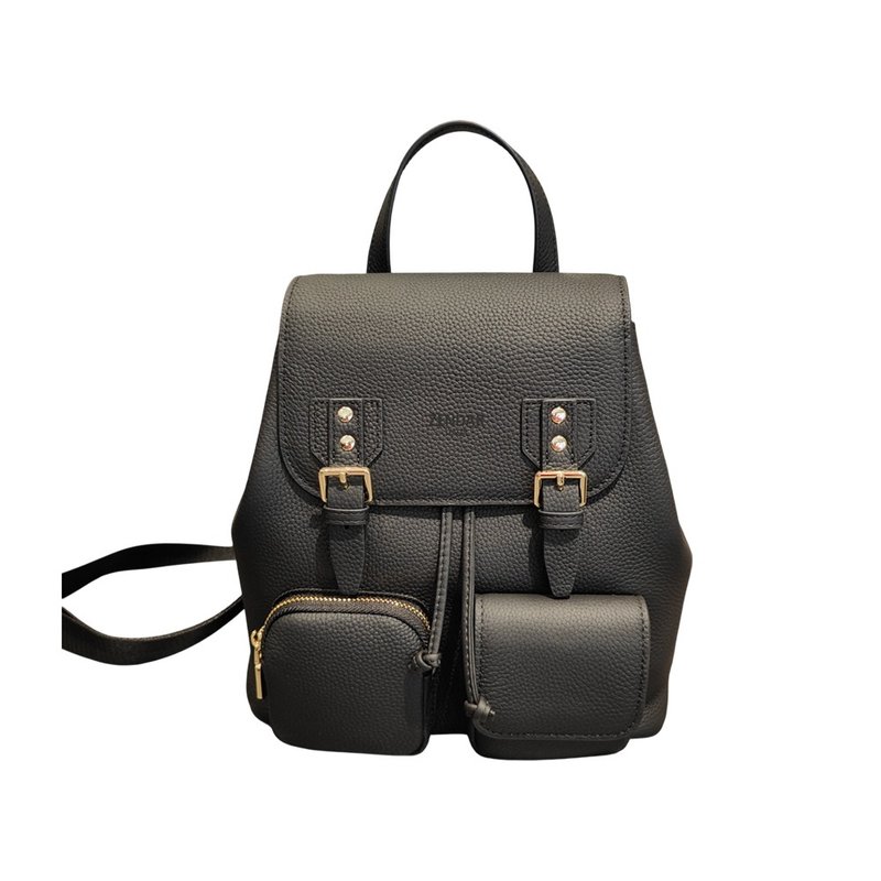 ZENDAR 限量1折 頂級超柔軟小牛皮後背包 黑色 全新專櫃展示品 - 後背包/背包/書包 - 真皮 黑色