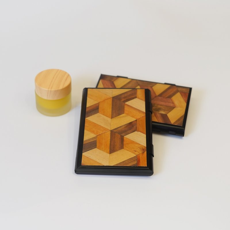 Lai Zuo | Designed a three-dimensional Taiwanese cedar mosaic business card box - Card Holders & Cases - Wood 