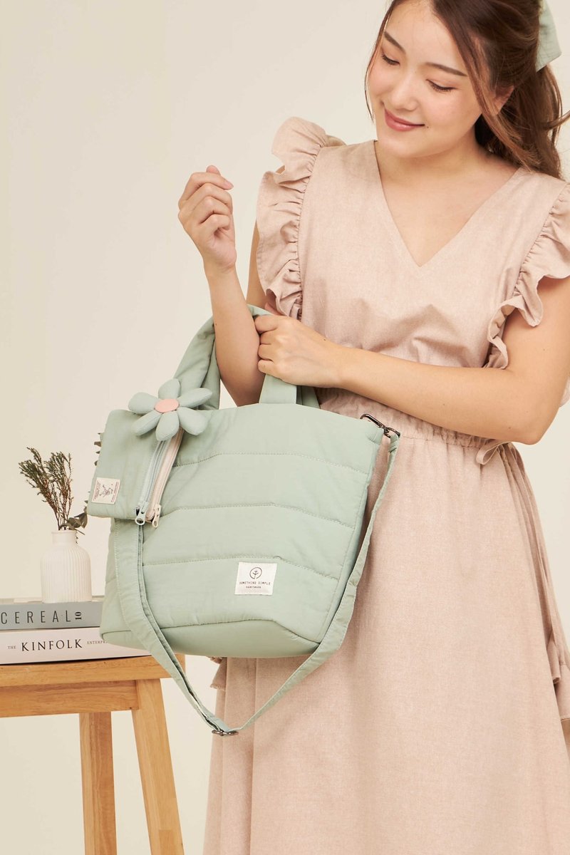 PUFF - nylon puffy tote bag (mint) - 手提包/手提袋 - 尼龍 綠色
