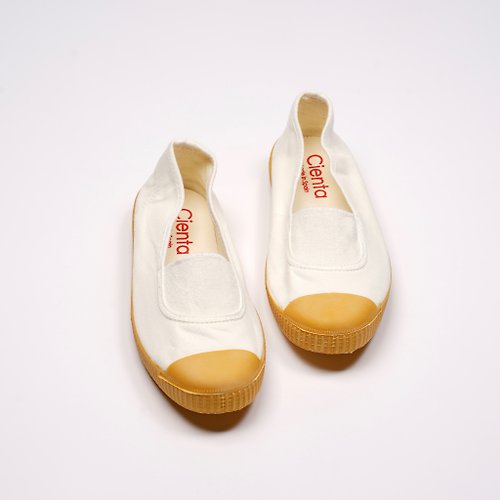 CIENTA 西班牙帆布鞋 西班牙帆布鞋 CIENTA J75997 05 白色 黃底 經典布料 大人