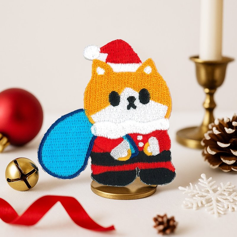 【聖誕貓貓刺繡貼紙 | 可直接貼的刺繡貼布 | 聖誕限定】 - 貼紙 - 繡線 