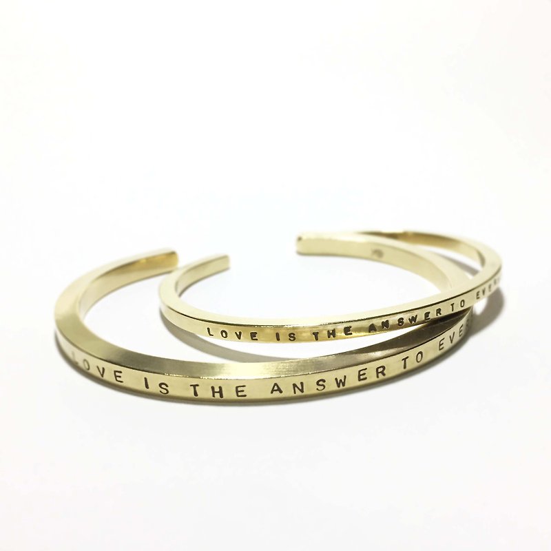 [30% off at the end of the year] Love is all the answer. Customized Bronze bracelet - Bracelets - Other Metals Gold
