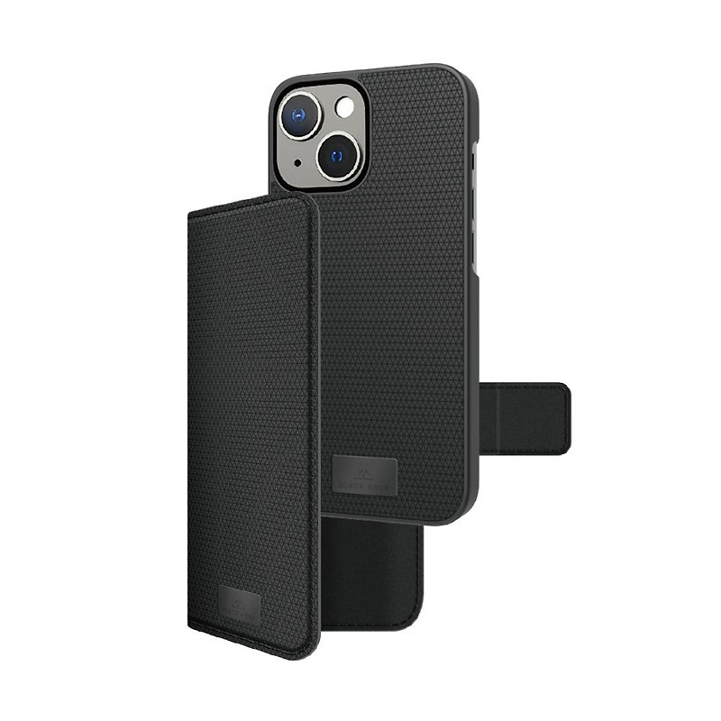 [Black Rock Germany] 2-in-1 protective leather case-iPhone 14 series - เคส/ซองมือถือ - หนังเทียม สีดำ