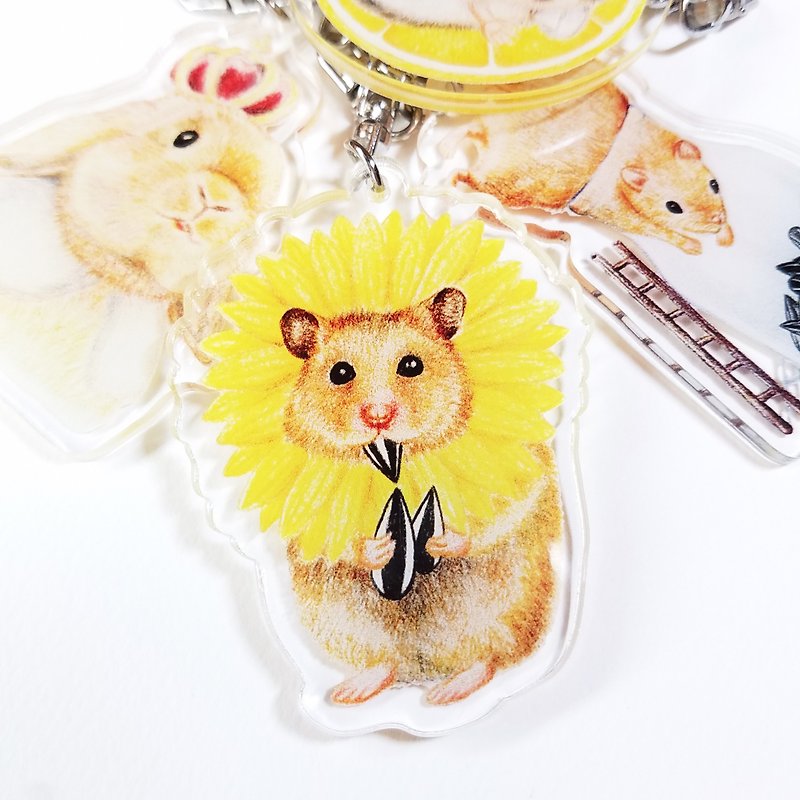 Key Ring-Mouse Flower - Keychains - Plastic Yellow