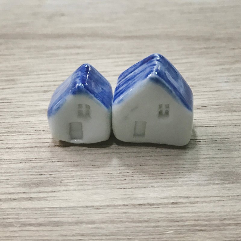 夢想小屋 - 瓷土系列10 - 裝飾/擺設  - 瓷 藍色