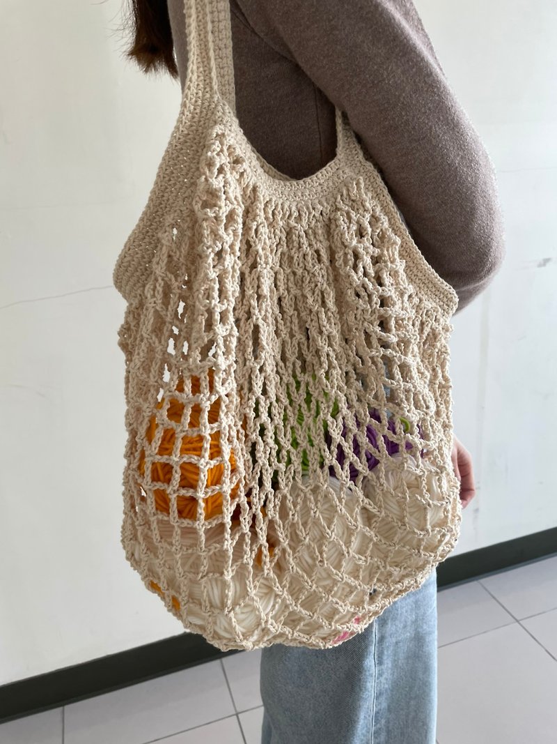 Large net bag/handmade/woven bag/mesh bag - Messenger Bags & Sling Bags - Cotton & Hemp 
