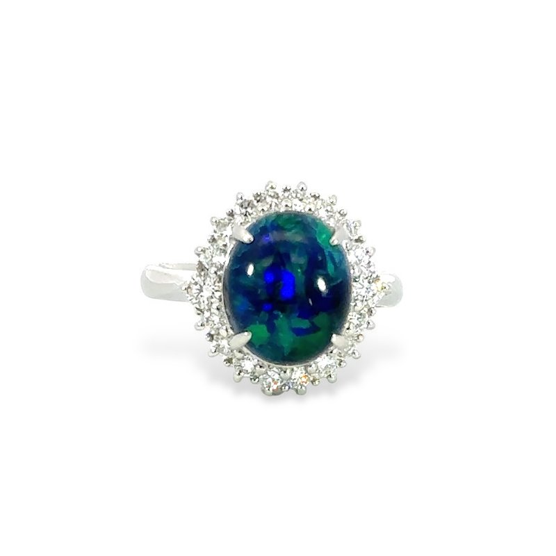 頂級鉑金 澳洲黑蛋白石戒指 Australia Black Opal Ring - 戒指 - 貴金屬 
