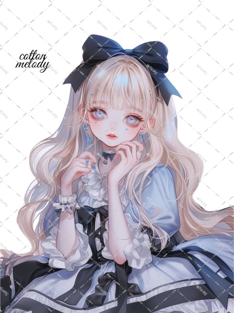 original sticker no.2381 人物ステッカー オリジナルステッカー オリジナル人物ステッカー 装飾ステッカー cotton melody - 貼紙 - 紙 