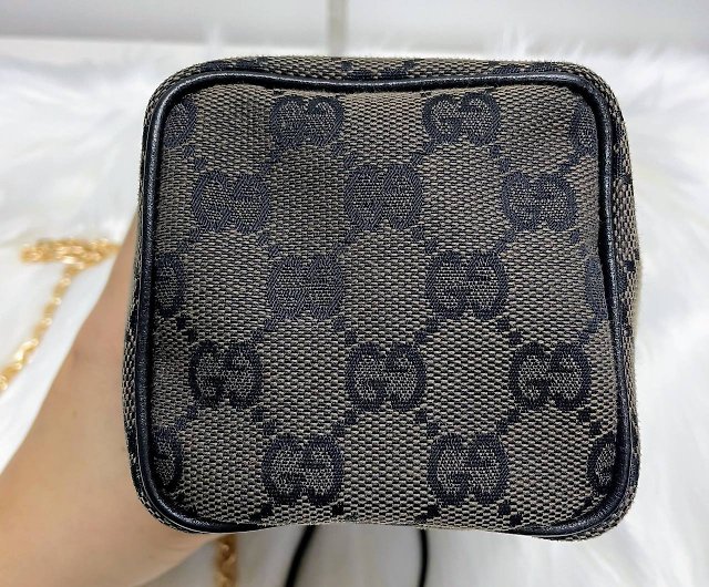 Gucci GG Black Canvas Drawstring Mini Bag - Shop cnjpvintage