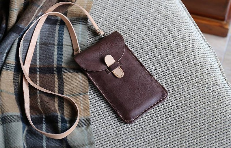Handmade Leather - Leather Phone Card Case - Other - Genuine Leather Brown