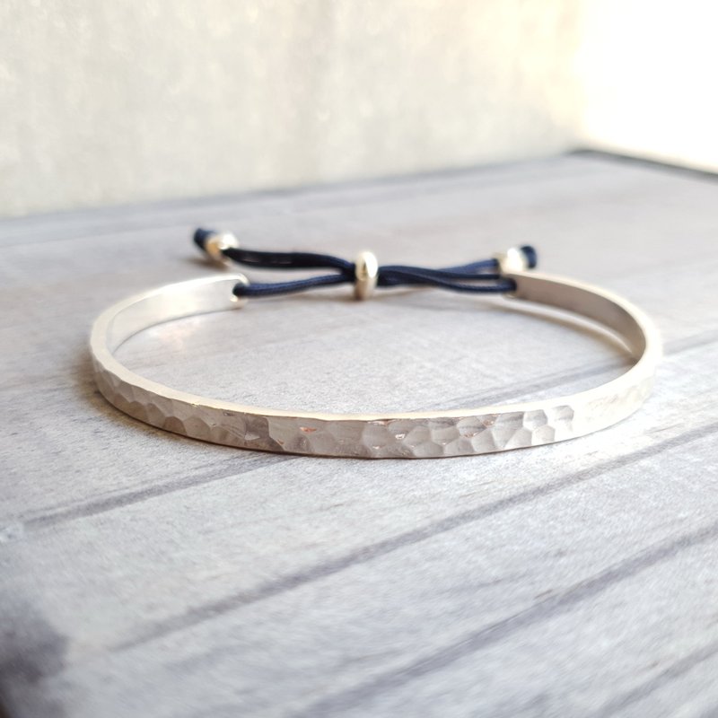 เงินแท้ สร้อยข้อมือ สีเงิน - Mallet Grain 925 Sterling Silver Bracelet