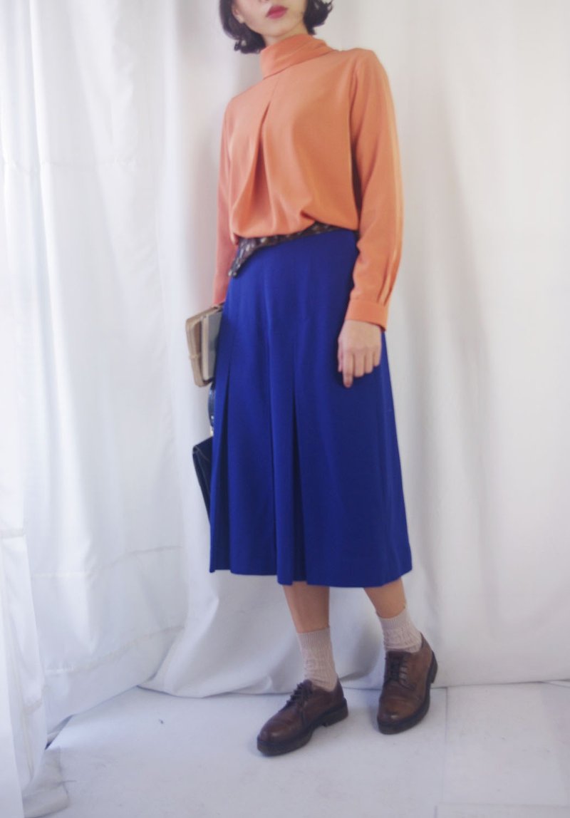 Treasure hunt vintage - sapphire blue knit dress - Skirts - Polyester Blue