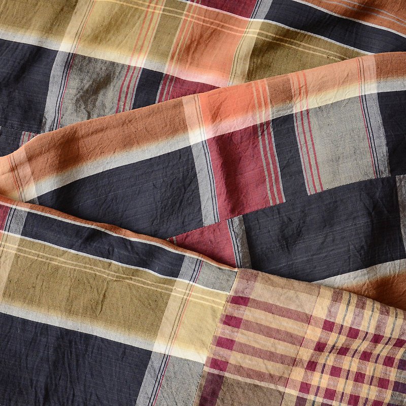 肥皂 舊布 蒲團皮革 改造材料 方格圖案 解開 日本復古 織物 - 編織/刺繡/羊毛氈/縫紉 - 其他人造纖維 多色