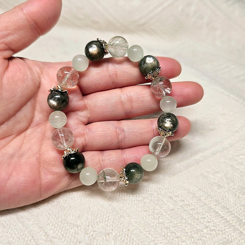 Green emerald Stone green ghost design bracelet - Bracelets - Crystal 