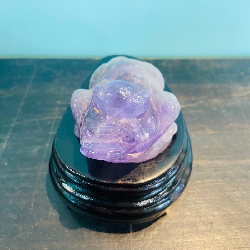 紫水晶三腳蟾蜍 咬錢招財 招財進寶 擺件 A248 - 擺飾/家飾品 - 水晶 紫色
