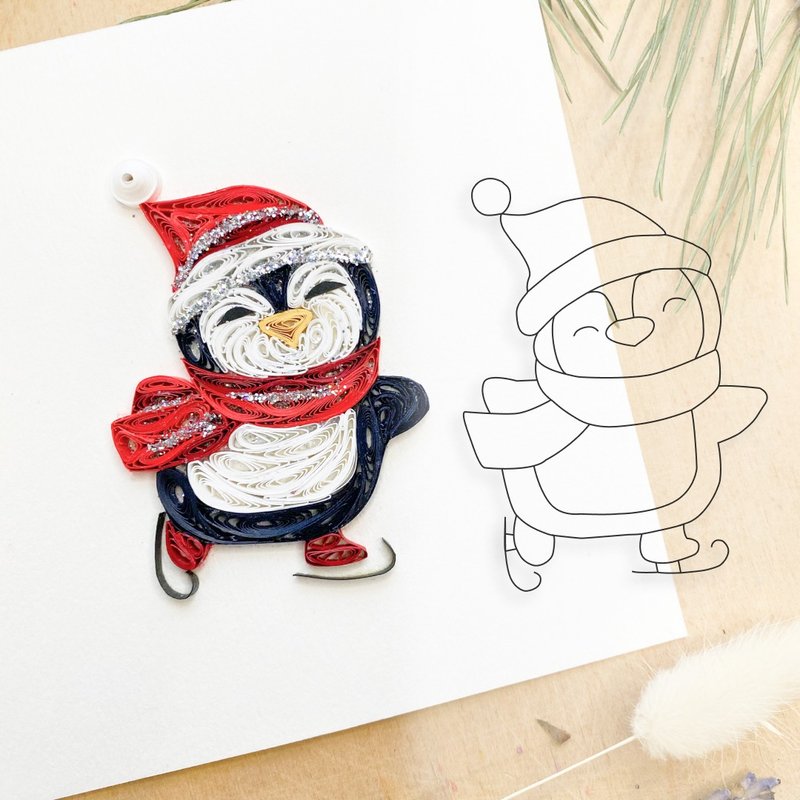 Digital Download - Pattern Paper Quilling Penguin - DIY - Logo 設計/圖案設計 - 其他材質 