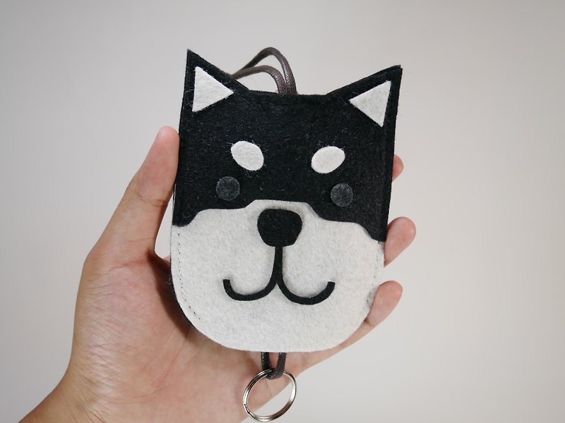 Cute Animal Key Case-Black Shiba Inu - Keychains - Polyester Black