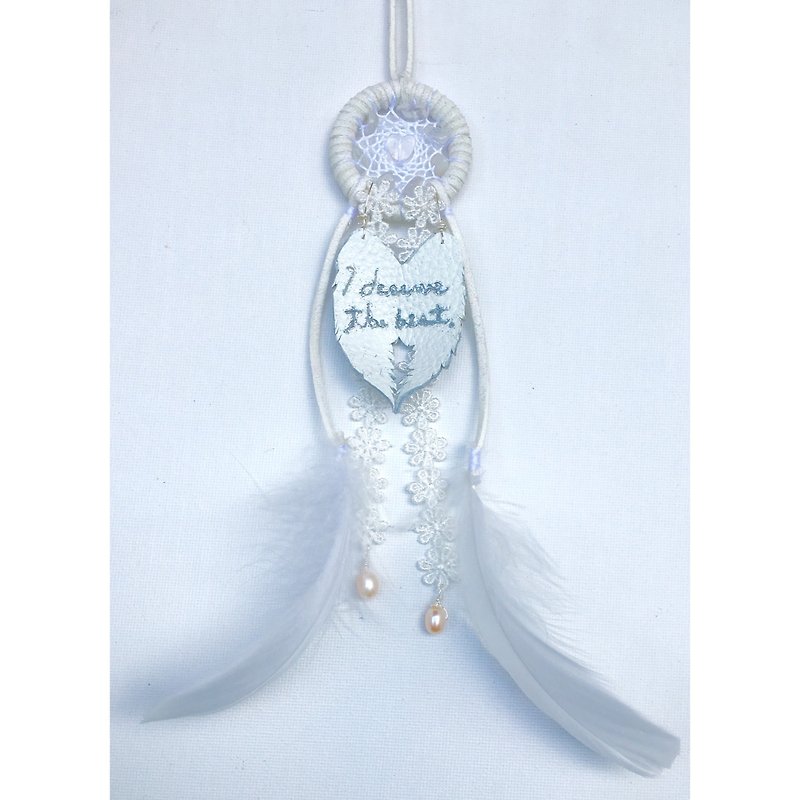 [I deserve the best] Dreamcatcher│Car ornaments│Necklace - Other - Genuine Leather White
