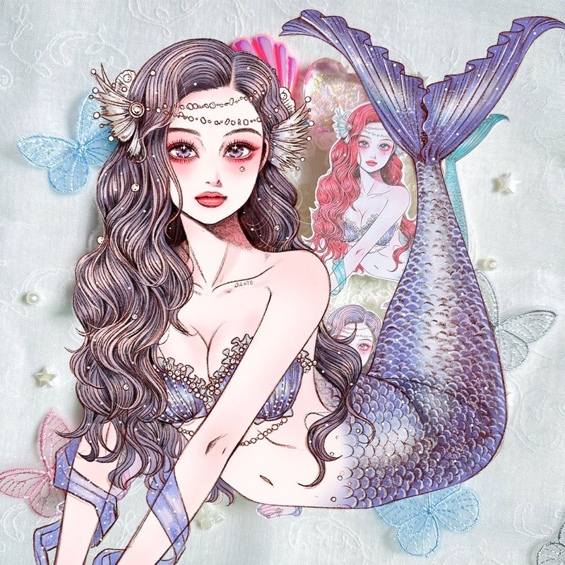 Mermaid sticker - 貼紙 - 紙 多色