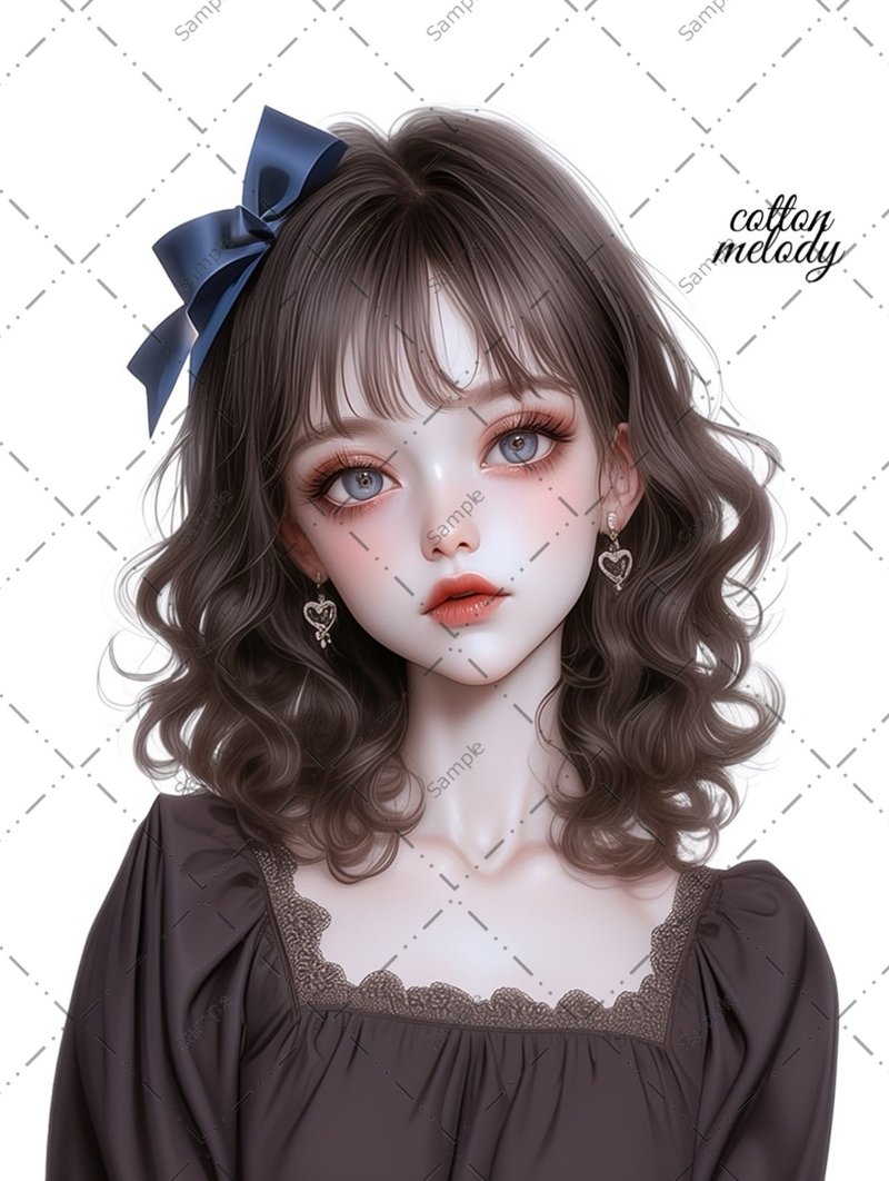 original sticker no.1199 人物ステッカー オリジナルステッカー 人物ステッカー 女の子ステッカー オリジナル人物ステッカー - 貼紙 - 紙 