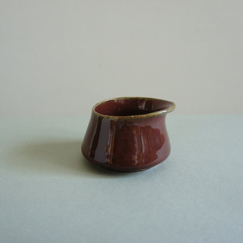Lovely hand-made ceramics [red dot cream cup, dark red] reduced firing - Other Cups - Pottery Red