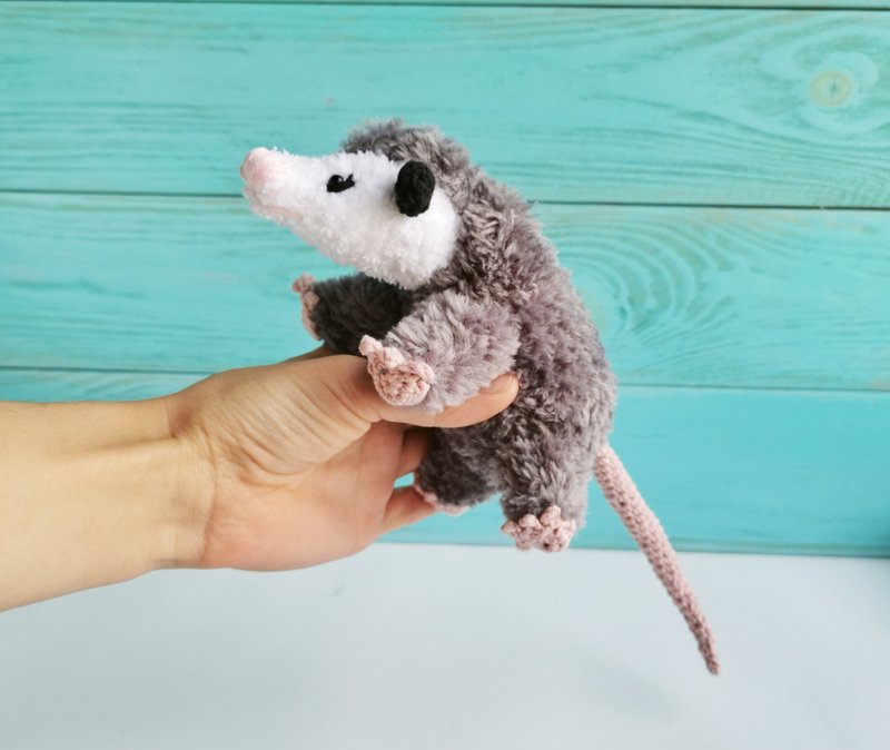 Opossum plush,  stuffed possum,  softy possum,  Baby possum toy - Kids' Toys - Other Materials Gray